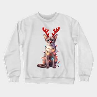 Christmas Red Nose Singapura Cat Crewneck Sweatshirt